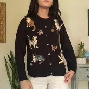 SOLD vintage cat cardigan